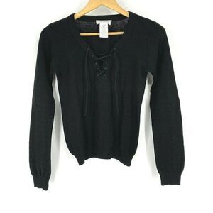 Anne Fontaine Sweater Wool Lace Up Knit